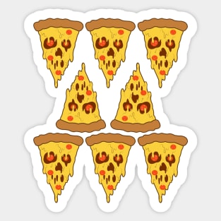 scary pizza pattern Sticker